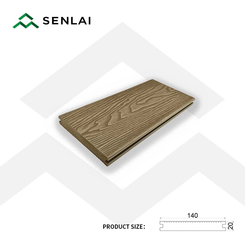 140*20 3D embossed Wpc Wood Plastic Composite Solid Terrace Decking