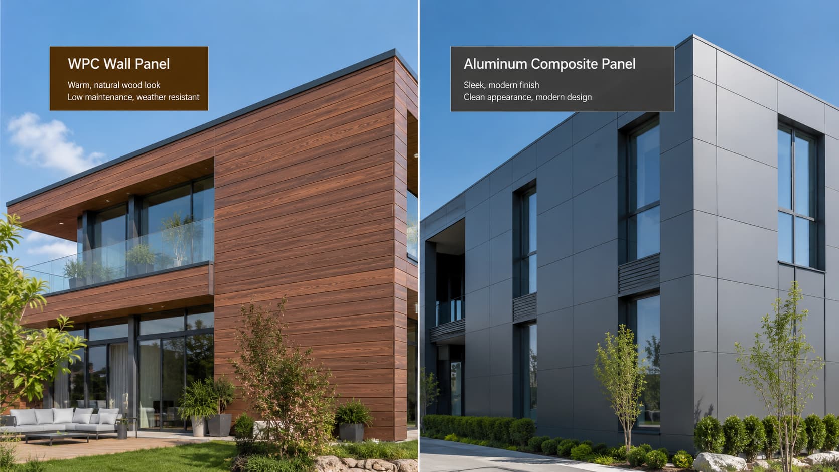 WPC vs aluminum cladding maintenance and aesthetics