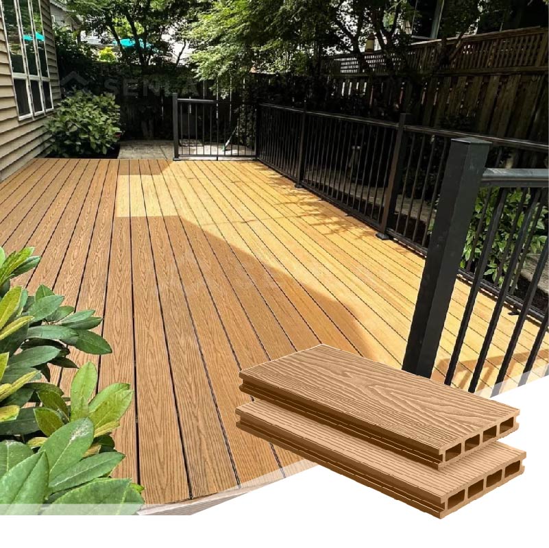 Anti-Slip Waterproof WPC Outdoor Floor Decking for Swimming Pool Garden Balcony Backyard Terrace Board