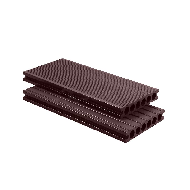 WPC Outdoor Flooring Round Hole Embossed Straight Grain Decking Board