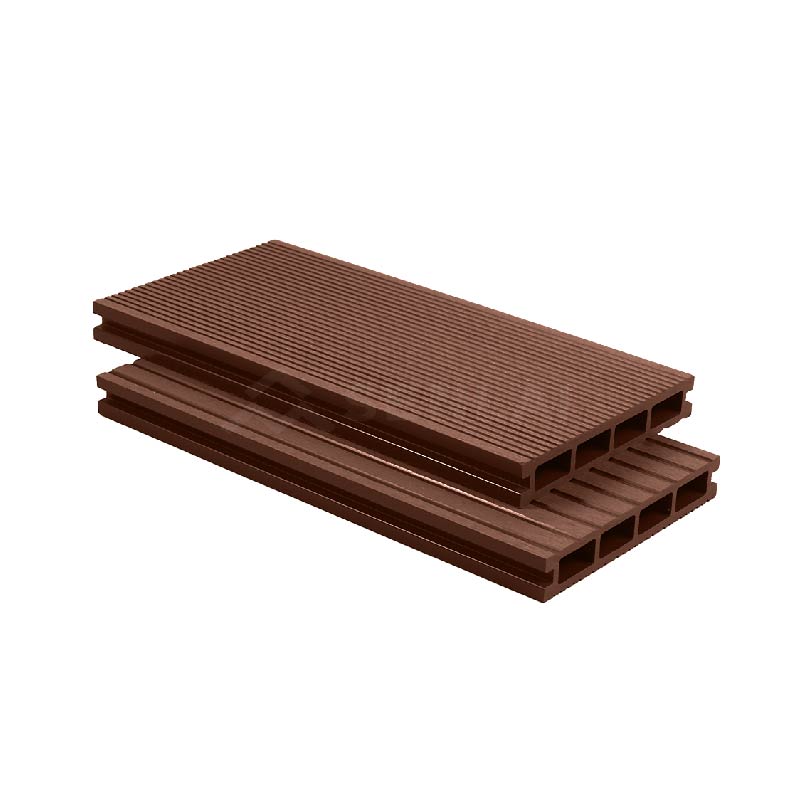 WPC Outdoor Flooring Square Hole Embossed Straight Grain Decking