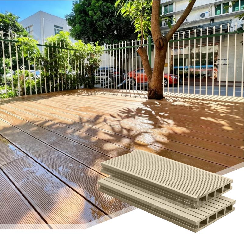 Waterproof Fireproof Anti-Slip Straight Grain Eco-Friendly 25mm WPC Decking