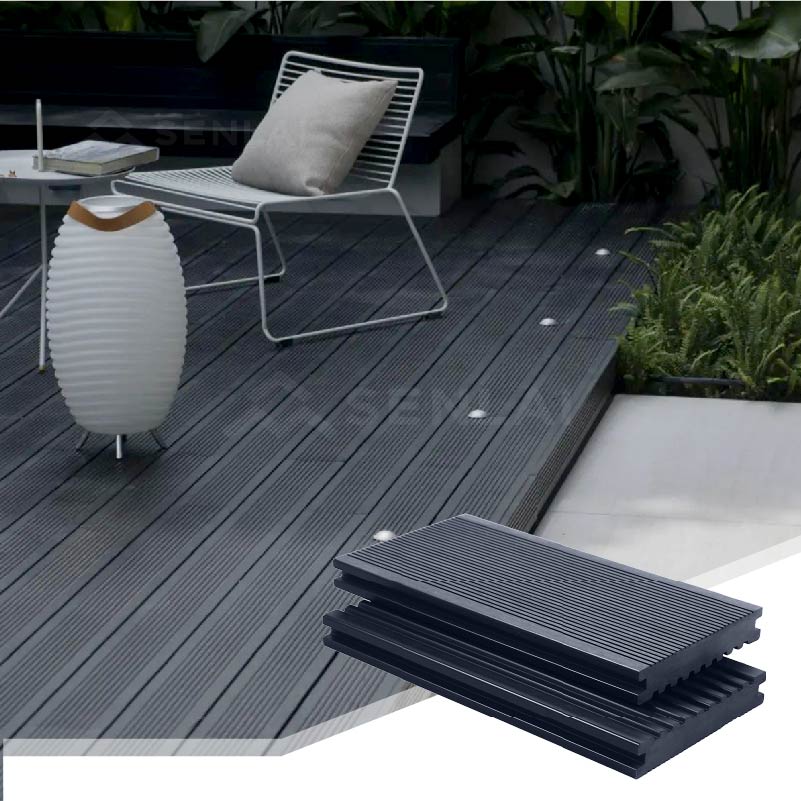 Factory Direct Straight Grain WPC Decking Anti Slip Outdoor Flooring