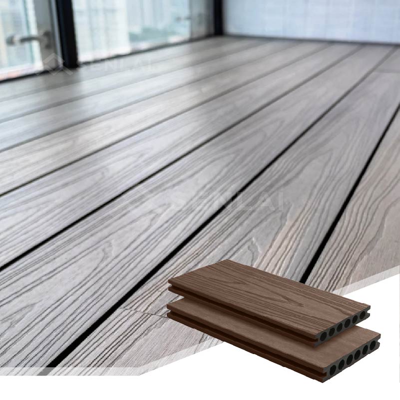 Co-Extrusion Outdoor Anti Slip Wpc Garden Decking Floor