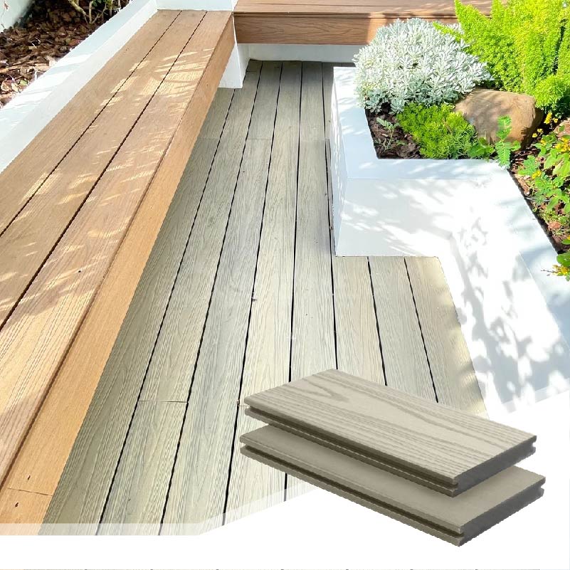 Waterproof Smooth WPC Decking Outdoor Co Extrusion