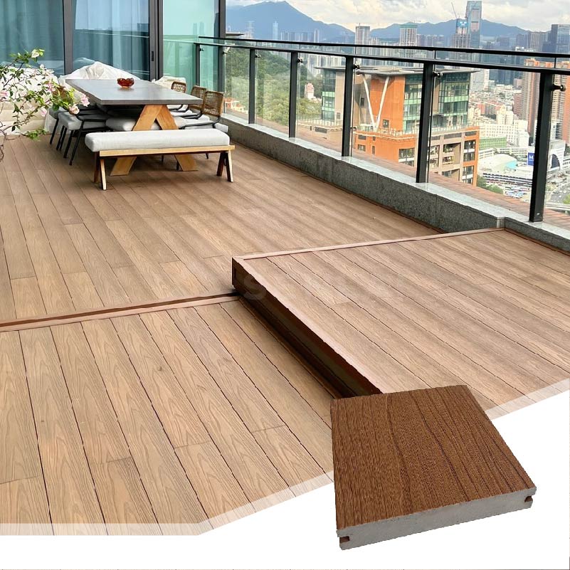 Co-extruded Soild Waterproof Interlocking WPC Flooring