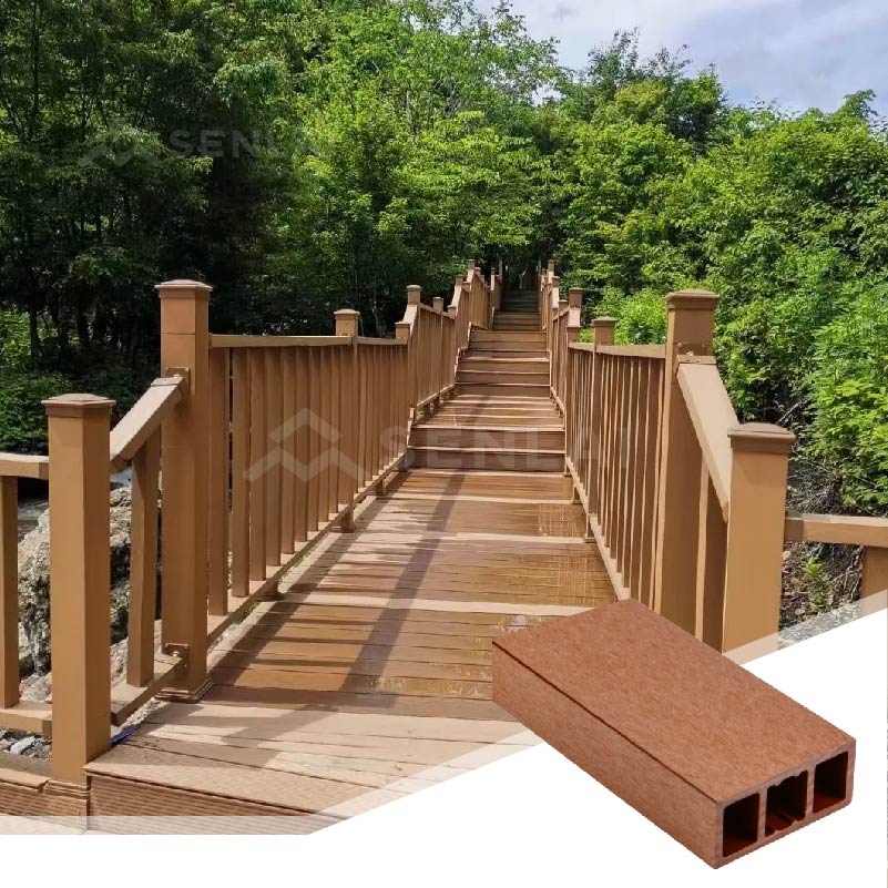 Modern WPC Decking Stair Handrails Waterproof Wear Resistant