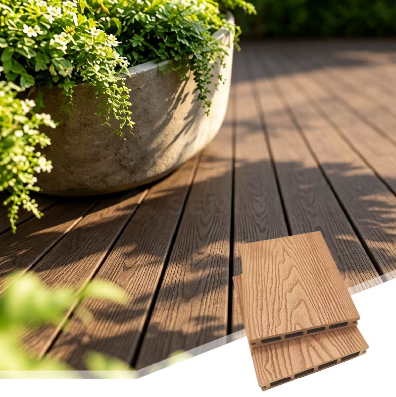 20mm Thick 3D Embossed WPC Decking Interlocking Outdoor Composite Flooring
