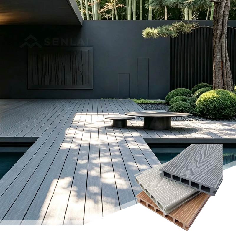 WPC Decking Board 3D Embossing Waterproof  Eco-Friendly