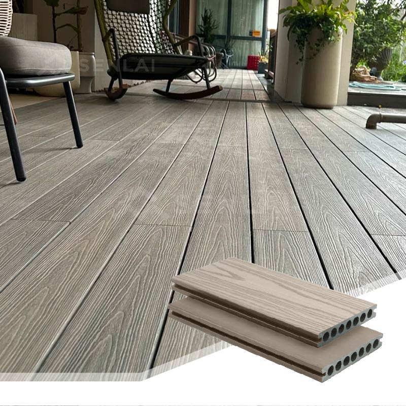 WPC Co Extrusion Decking-Interlocking Waterproof Wear Resistant Outdoor