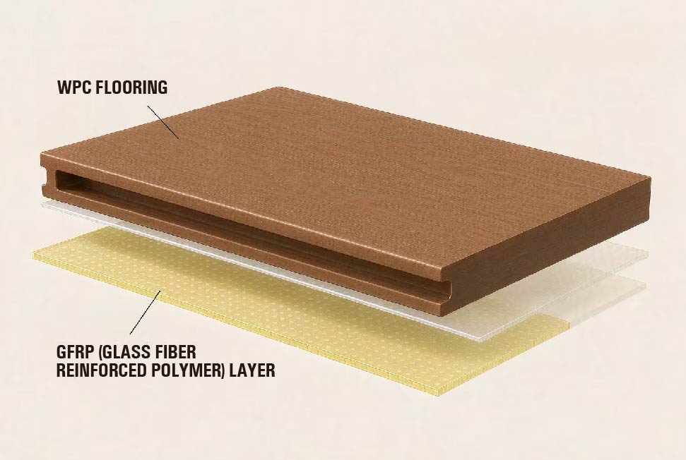 GFRP reinforced WPC decking GFRP reinforced WPC decking